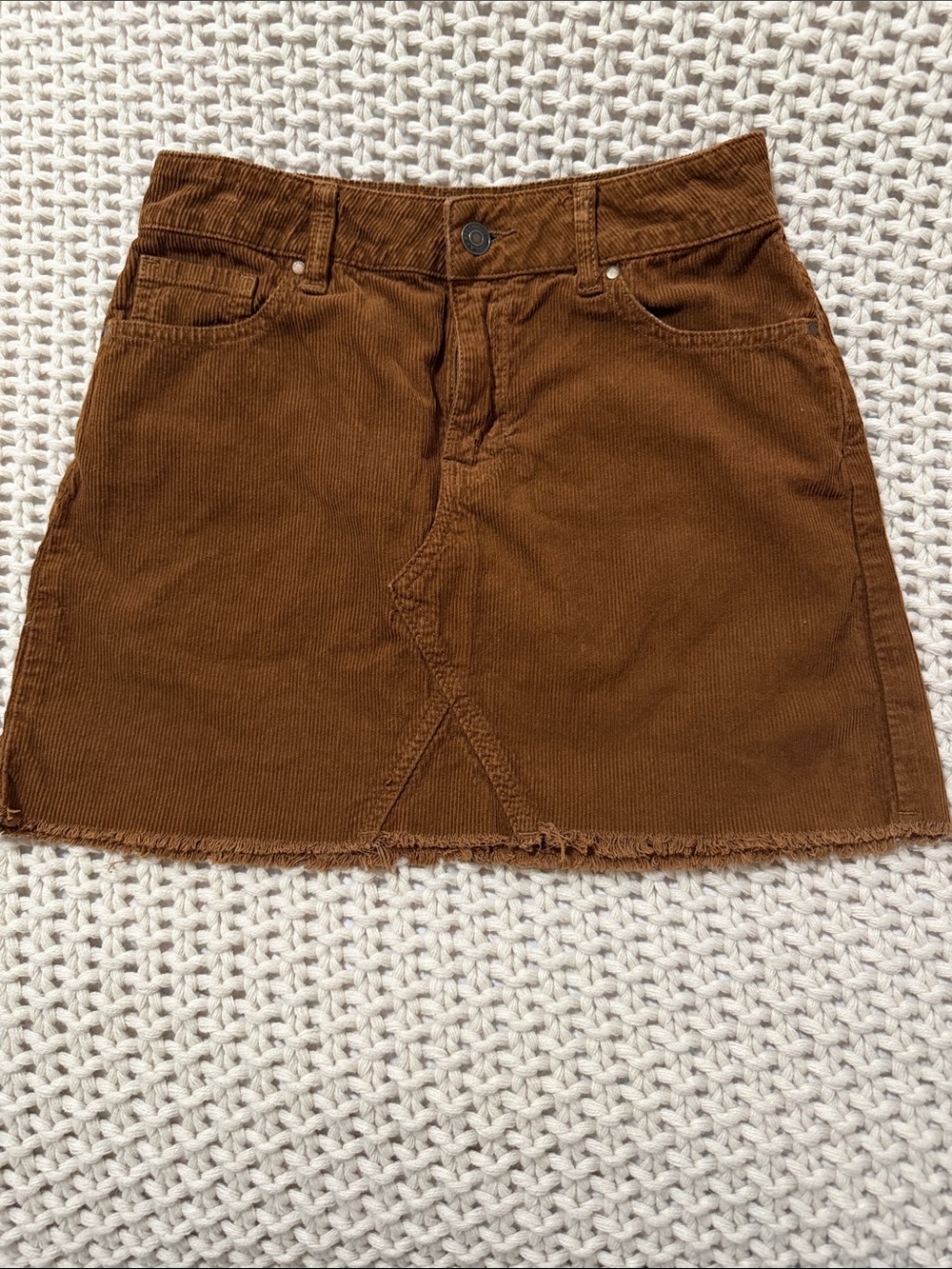 PacSun Rust Brown Corduroy Mini Skirt - waist size 24